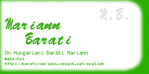 mariann barati business card
