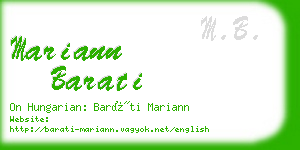 mariann barati business card